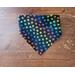 Dog Bandana - Reversible Scrunchie - Happy Birthday and Paw Prints - Paw print side with ends folded in