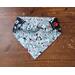 Reversible Scrunchie Dog Bandana - Dogs and Bones and Paw Prints - Back side to show scrunchie band