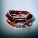 Red, white and blue 7 bracelets.Stretchy  