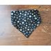 Reversible Scrunchie Dog Bandana - Military "Dog Tags" and Paw Prints - Paw Print side with ends folded in