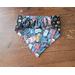 Reversible Scrunchie Dog Bandana - Military "Dog Tags" and Paw Prints - back side showing scrunchie band
