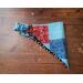 Scrunchie Reversible Dog Bandana - Patchwork and Paw Prints - Patchwork side folded