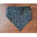 Scrunchie Reversible Dog Bandana - Patchwork and Paw Prints - Paw Print side with ends folded in