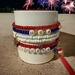 4th of July Stacking bracelets. Red, white and blue.