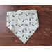 Reversible Scrunchie Dog Bandana - Flying Bees and Bones - bones side with ends folded in