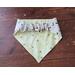 Reversible Scrunchie Dog Bandana - Flying Bees and Bones - Back side showing scrunchie band