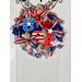 A handmade vintage style flag USA front door wreath 