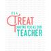 Instant Download Teacher Thank You Card for Sweet Gift from Class, It's a Treat Having You as Our Teacher Printable Sign for Treat Box, Teacher Appreciation Treat Gift