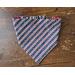 Reversible Scrunchie Dog Bandana - Patriotic Stripes and Stars - Stripe side with ends folded in