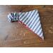 Reversible Scrunchie Dog Bandana - Patriotic Stripes and Stars - Patriotic stripe side