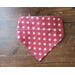 Reversible Scrunchie Dog Bandana - Patriotic Stripes and Stars - Star side with ends folded in