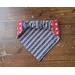 Reversible Scrunchie Dog Bandana - Patriotic Stripes and Stars - back sided showing scrunchie band
