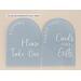 Favors please take one acrylic arch sign next to Thank you cards and gifts sign. Can be personalized for your needs