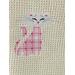 Cat with a plaid jacket on a cream microfiber towel.