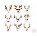 Christmas Reindeer Faces SVG and Clipart Bundle