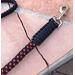 550 Paracord Dog Leash ~ Red and Black 5' ~ New & Handmade in USA ~ Heavy Duty close up of clasp