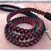 550 Paracord Dog Leash ~ Red and Black 5' ~ New & Handmade in USA ~ Heavy Duty