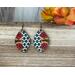 Southwest aztec floral statement earrings, southwest boho earrings