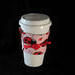 Lady bug and hearts  Coffee cup sleeve / Tea Mug holder -  insulated and adjustable for most cups