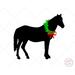 Horse with Wreath Christmas SVG and Clipart