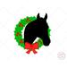 Christmas Horse with Wreath SVG and Clipart
