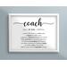 Personalized Coach gift, Thank you Coach sign, coach appreciation gift, Coach Definition, End of School year gift