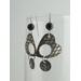 Silver Heart and Black Onyx Earrings