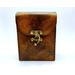 hand crafted, high quality XL game deck case in ancient brass antiqued distressed premium leather