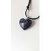 black holo glitter heart necklace without flash
