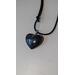 black holo glitter heart necklace with flash