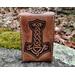 Viking Runes Handmade Premium Leather Tarot Deck Box Featuring Helm of Awe, Web of Wyrd, Thors Hammer, Odins Ravens