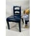 Bentwood chair in navy with encrusted pearl accents. 
