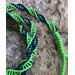 Dog Leash ~ 6' Blue & Neon Green Paracord ~ Round Sturdy Lead ~ Handmade in USA