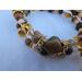 Detail of the beautiful unakite bead pattern of the wrap-around bracelet.
