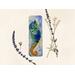 This is an image of a bookmark with a painting of a colorful seahorse. I used blue, orange, yellow, green and white to paint this sea life.
