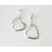 Silver Screw-back Clipon Open Heart Earrings