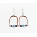 Copper Amethyst & Aquamarine Horse Theme Dangle Earrings with Sterling Earwires