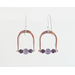 Copper & Amethyst Horse Theme Dangle Earrings with Sterling Earwires