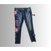 Size 13/14 Low waisted denim Slim fit Denim with patch flowers on the side.