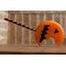 Horror pumpkin lollipop prop made of resin costume prop and decoration orange and black front for cosplayers and Halloween collectors 