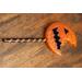front of horror pumpkin resin lollipop prop - costume prop and decoration orange and black front for cosplayers and Halloween collectors