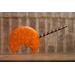 Back view of horror pumpkin resin lollipop prop - costume prop and decoration orange and black front for cosplayers and Halloween collectors