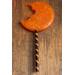 Back view of horror pumpkin resin lollipop prop - costume prop and decoration orange and black front for cosplayers and Halloween collectors