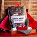 red & black spooky gift box set with Horror Movies Recap Book movie journal, wooden wall-mounted knife hooks set, and bat thumb page holder