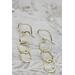 Solid 18k gold triple hoop hook earrings.