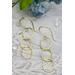 Solid 18k gold triple hoop hook earrings.