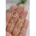 Solid 18k gold triple hoop hook earrings.