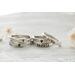 Free formed organic shaped sterling silver ring stamped with name and hearts. 