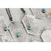 Sterling silver tag necklace with mandala design and a genuine turquoise cabochon. 