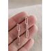 Triple oval chain link sterling silver earrings with a sterling silver post stud.